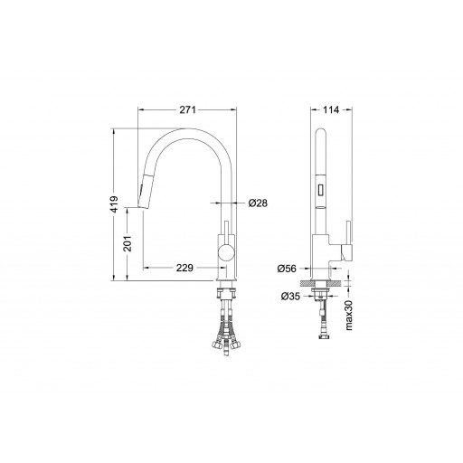 Смеситель для кухни AQUATEK Европа AQ1384CR однорычажный хром
